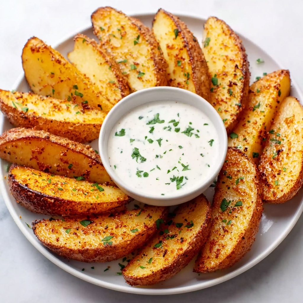 Baked Garlic Parmesan Potato Wedges Recipe - Recipe Image