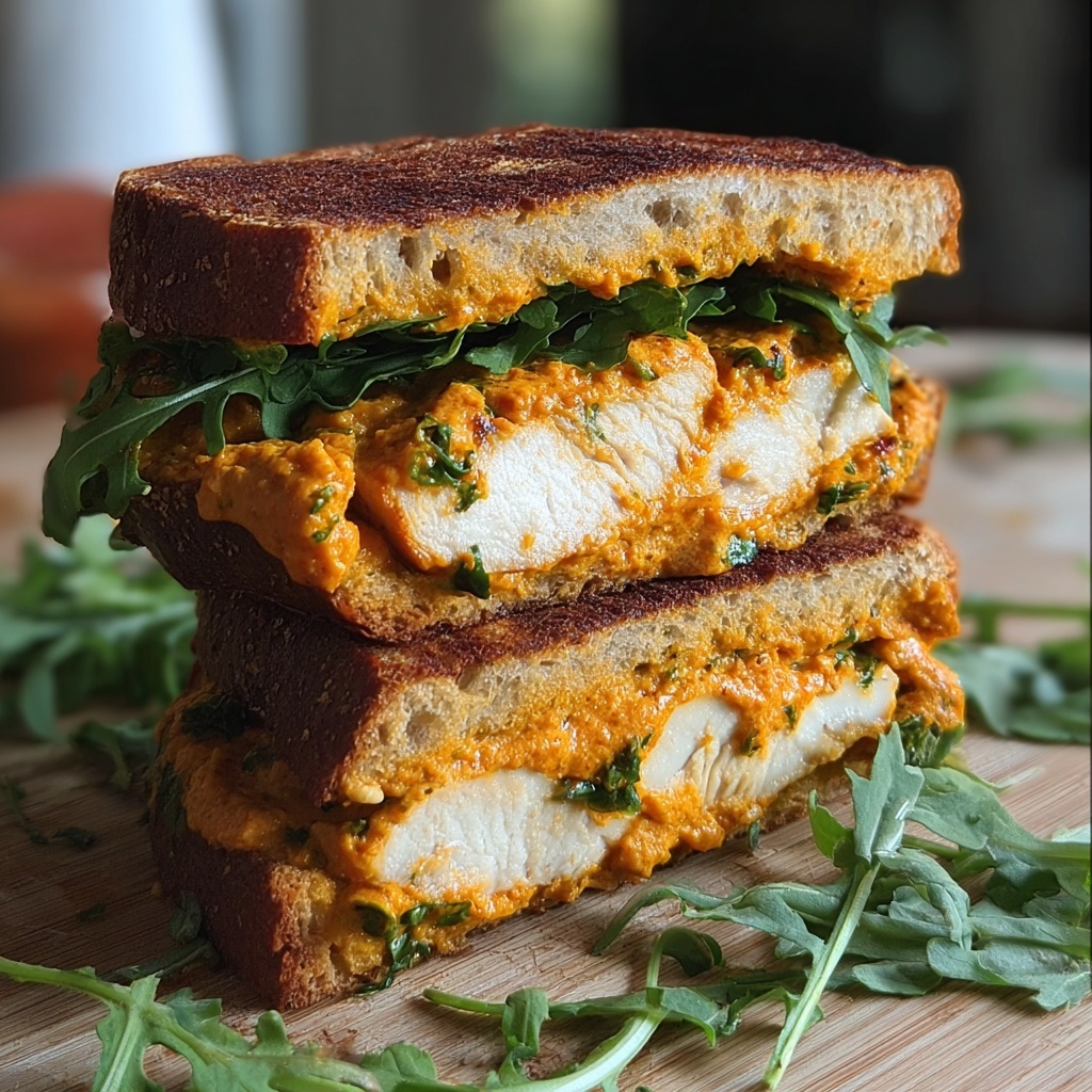Crunchy Chicken Romesco Sandwich for Ultimate Summer Flavor Recipe - Recipe Image