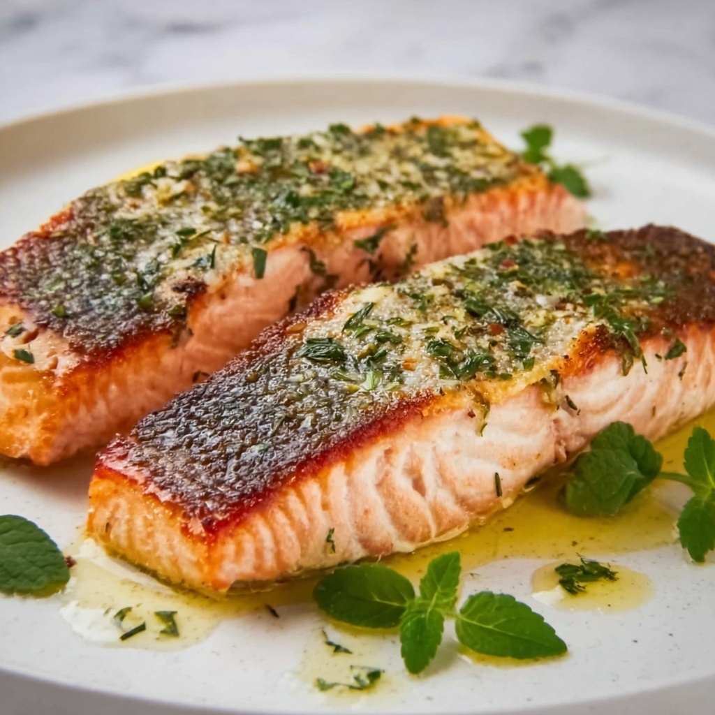 Butter-Basted Crispy Skin Salmon Steaks Recipe - Recipe Image