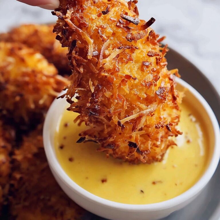 Baked Coconut Chicken Tenders with Apricot Mustard Dipping Sauce Recipe