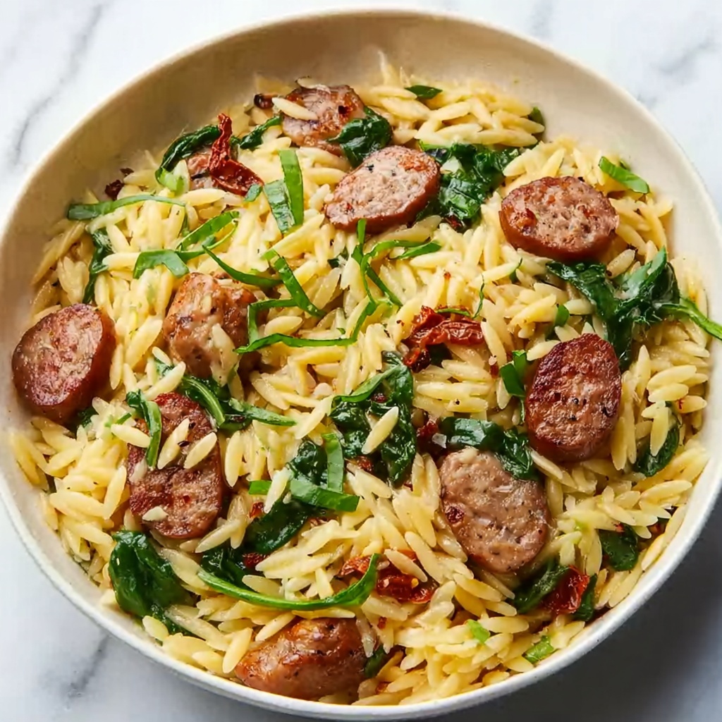 Italian Sausage Orzo Skillet Recipe - Recipe Image