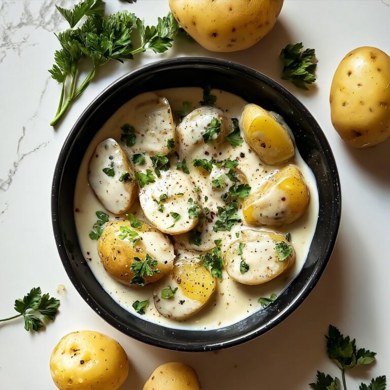 Creamy Garlic Baby Potatoes Recipe