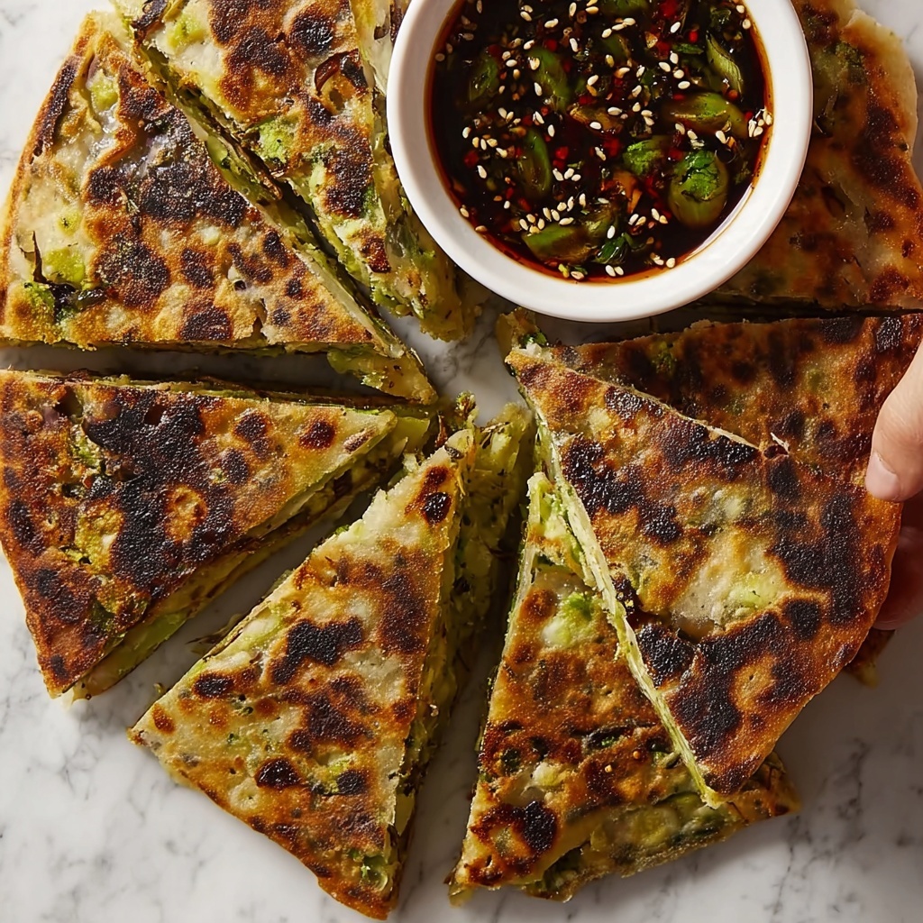 Irresistible Scallion Pancake Quesadilla with Cheesy Goodness Recipe - Recipe Image