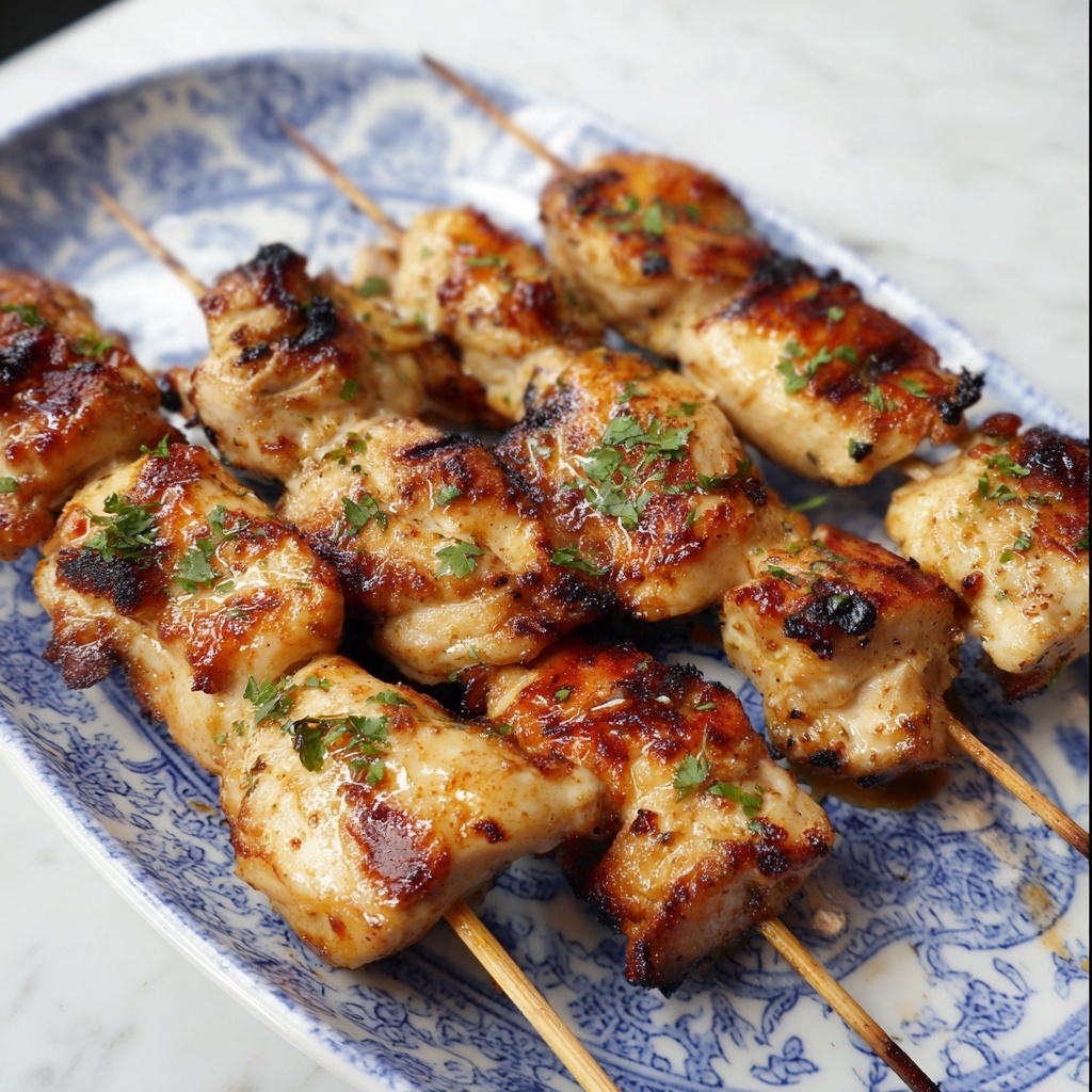 Oven-Baked Chicken Skewers with Lemon, Garlic, and Spiced Vegetables Recipe - Recipe Image