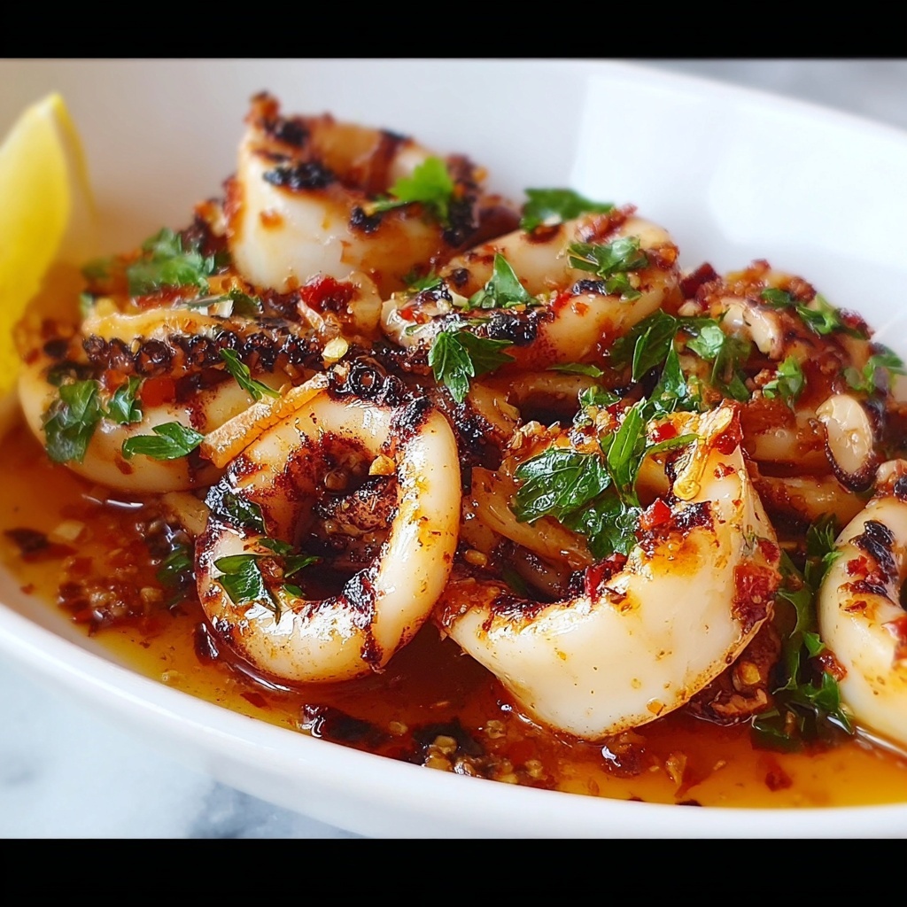 Grilled Keto Garlic Squid Recipe - Recipe Image