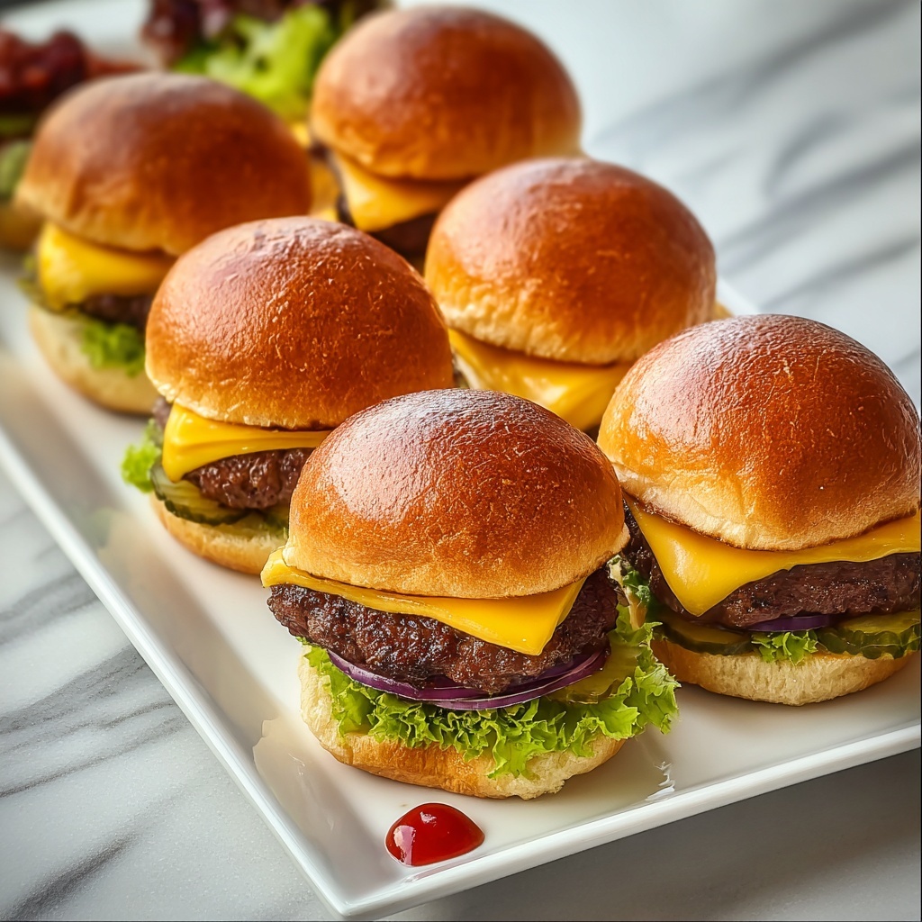 Juicy Grilled Cheeseburger Sliders Recipe - Recipe Image