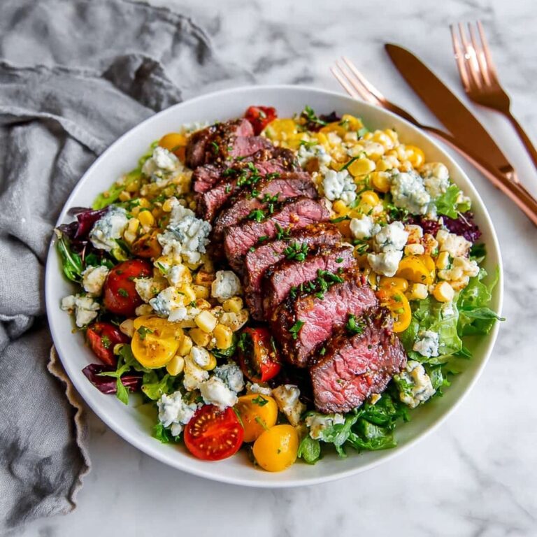 Balsamic Steak Gorgonzola Salad with Grilled Corn Recipe