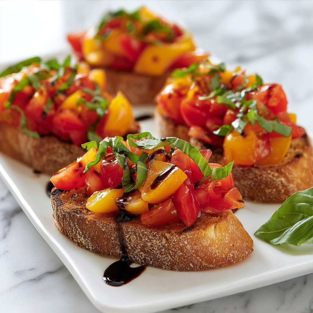 Tomato and Pepper Bruschetta Recipe - Recipe Image