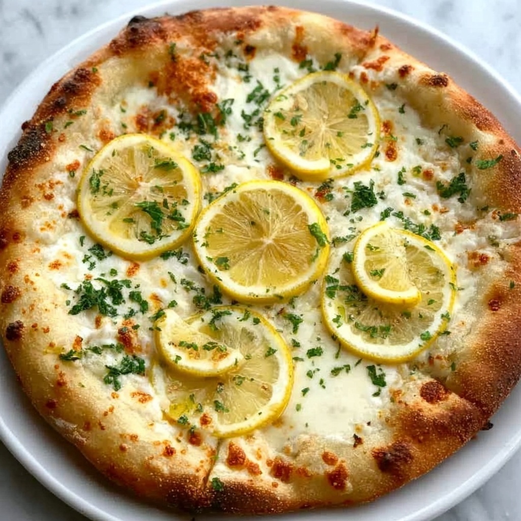 Lemon Pizza with Fresh Mozzarella and Parmesan Recipe - Recipe Image