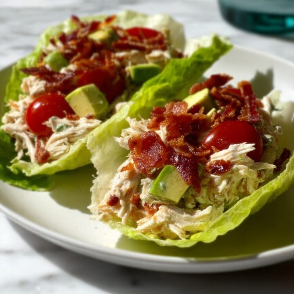 BLTA Chicken Salad Lettuce Wraps: 15-Minute Delight Recipe - Recipe Image