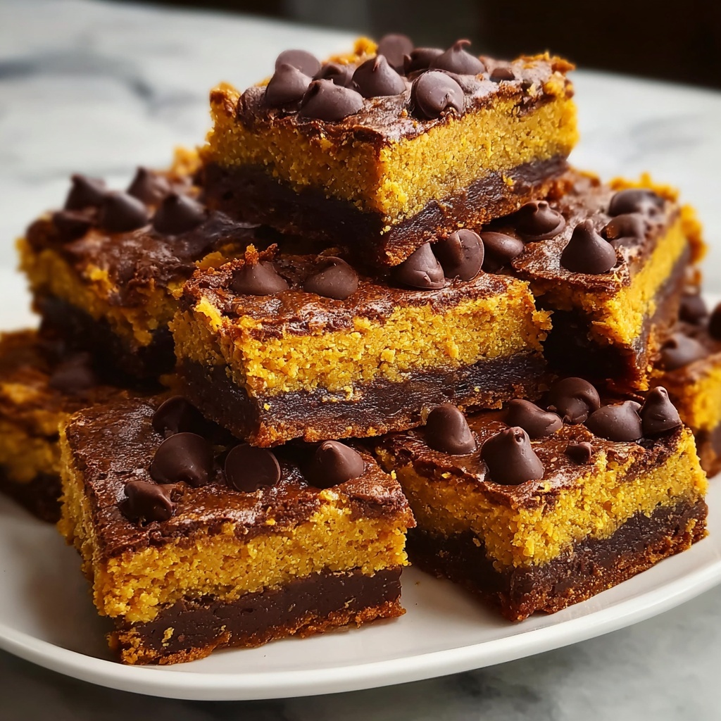 Pumpkin Spice Chocolate Chip Blondies Recipe - Recipe Image