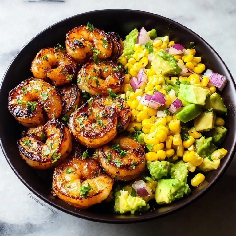 Grilled Shrimp Bowl with Avocado Corn Salsa Recipe