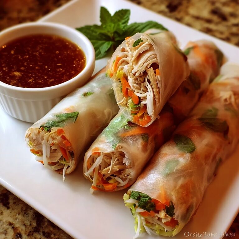 Crispy Chicken Spring Rolls with Fresh Herbs and Vermicelli Recipe