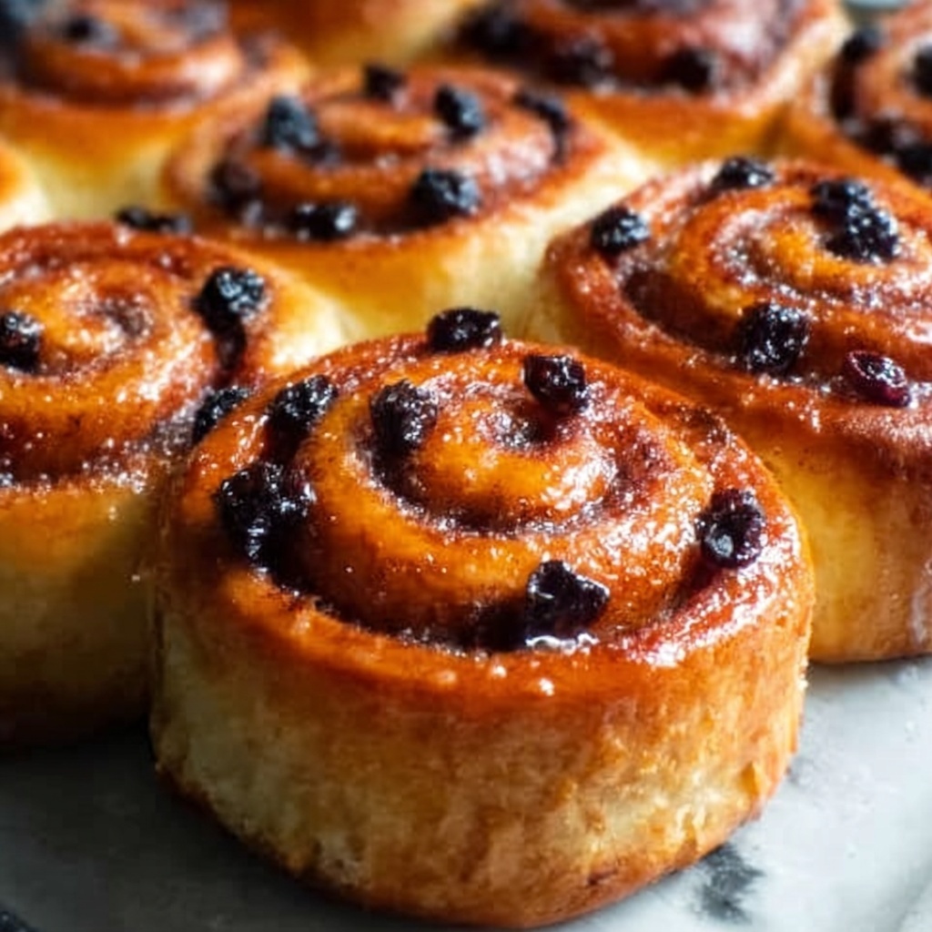 Blueberry Cinnamon Rolls with Blueberry Cinnamon Filling and Vanilla Icing Recipe - Recipe Image