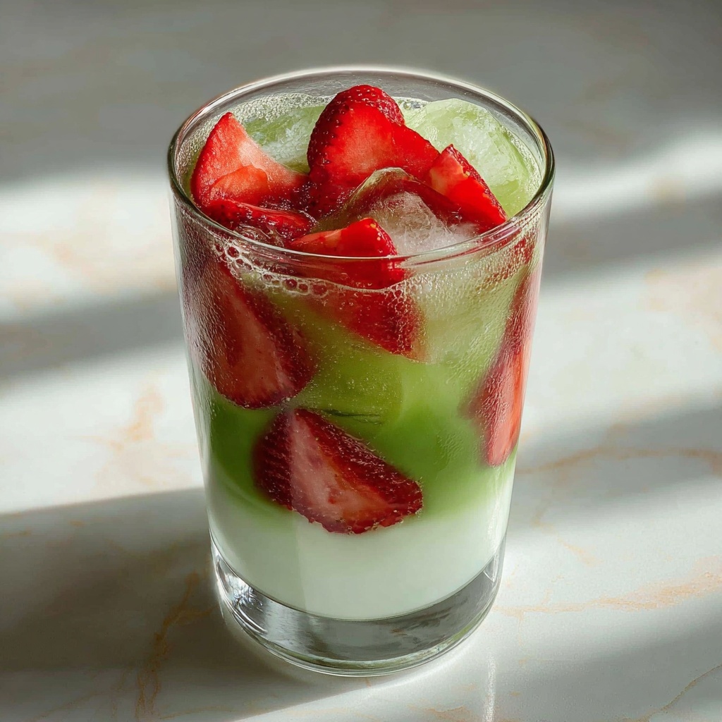 Iced Strawberry Matcha Latte Recipe - Recipe Image