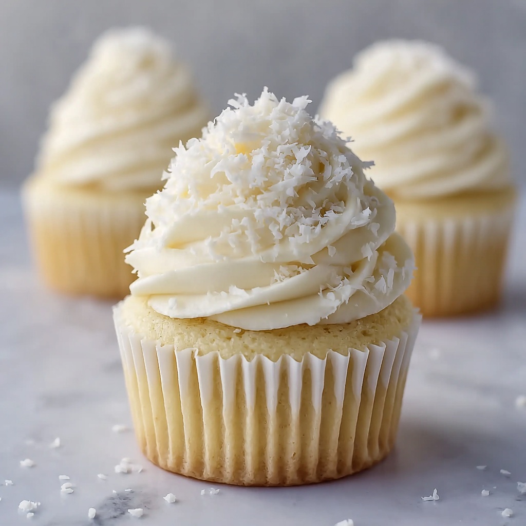 Snowy Coconut Dream Cupcakes Recipe - Recipe Image