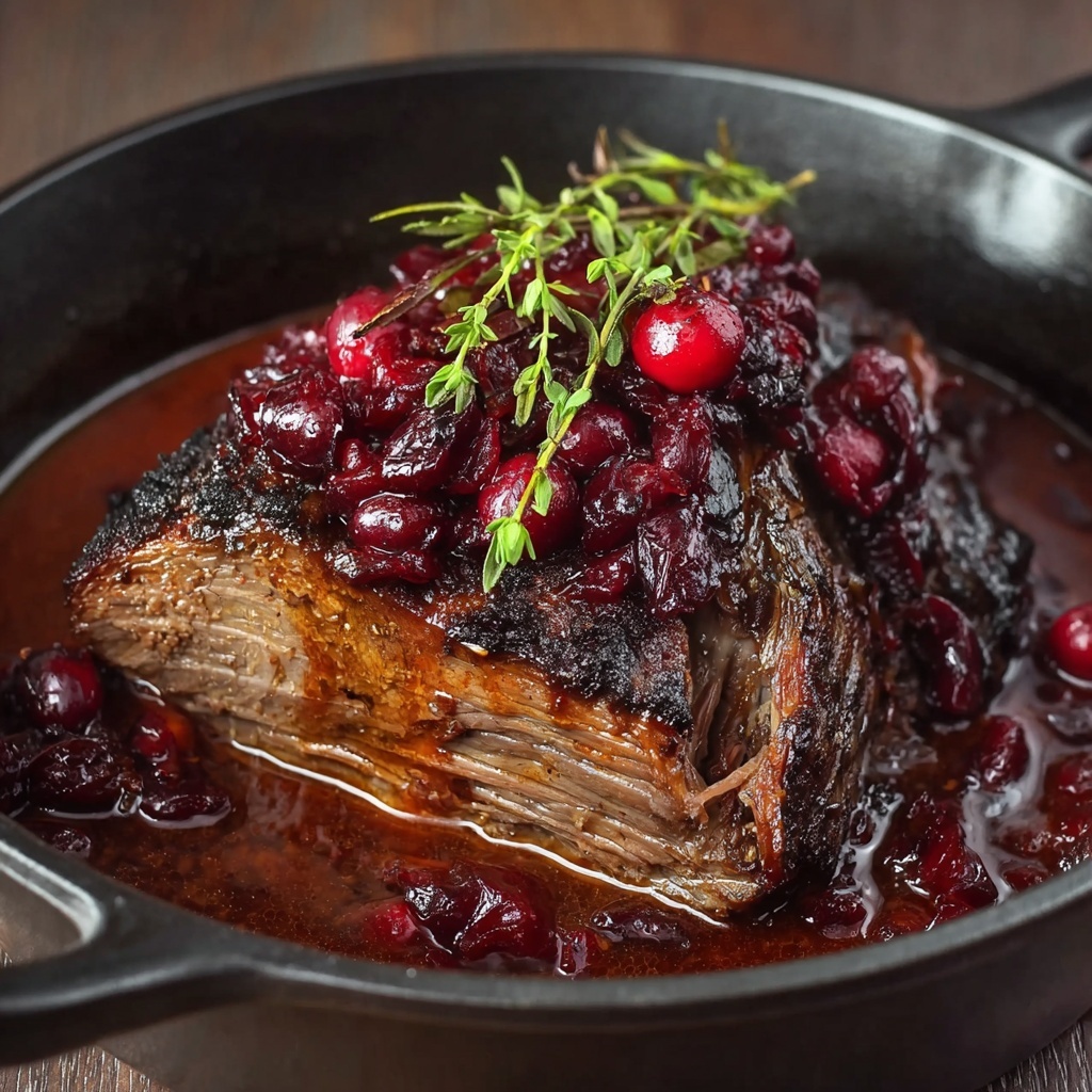 Savory Cranberry Balsamic Roast Beef Recipe - Recipe Image