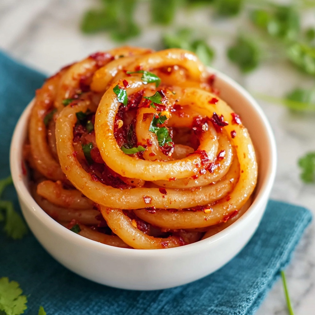 Spicy Potato Noodles with Garlic, Chili, and Sesame Recipe - Recipe Image