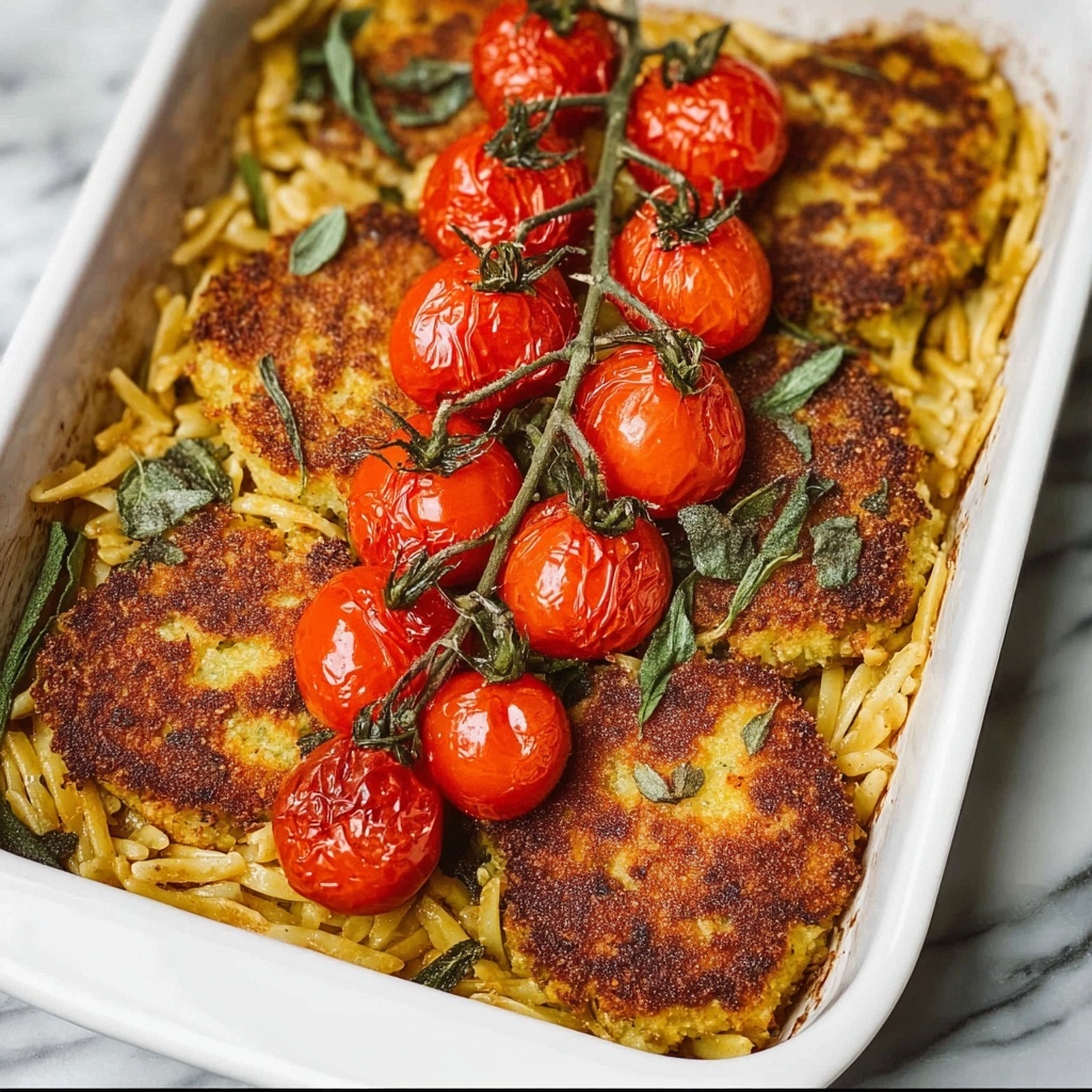 Baked Orzo with Artichokes, Tomato, and Halloumi Recipe - Recipe Image