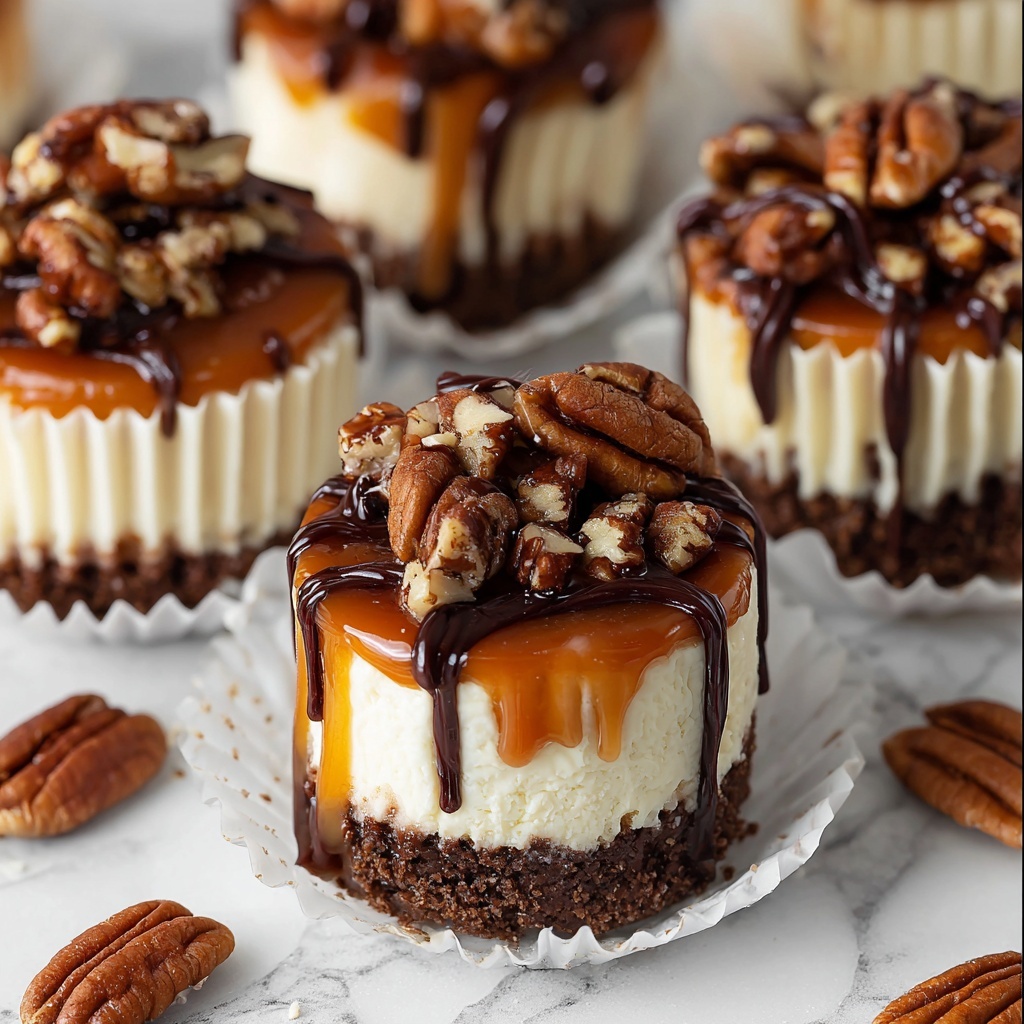 Mini Turtle Cheesecakes Recipe - Recipe Image