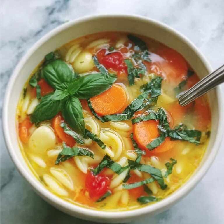 Summery Lemon, Vegetables, and Orzo Soup Recipe