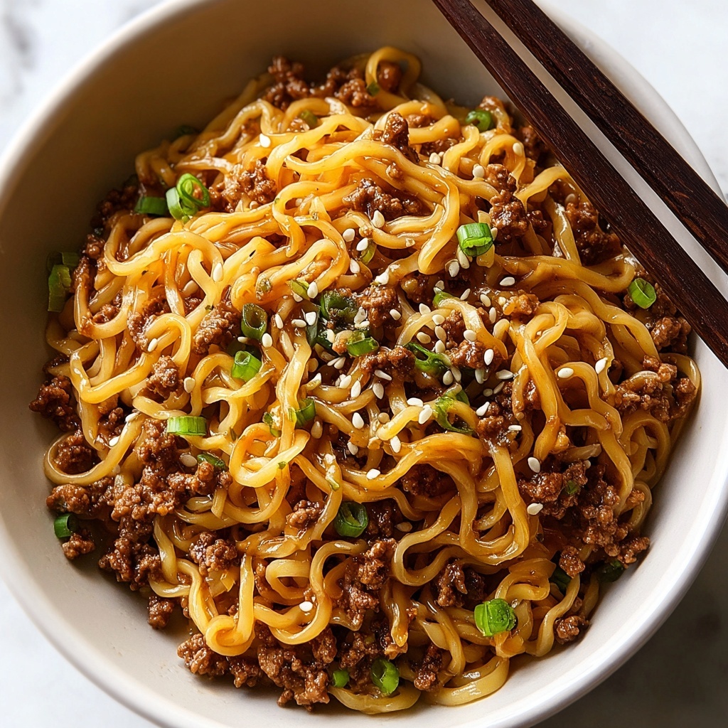 Mongolian Ground Beef Noodles Recipe - Recipe Image