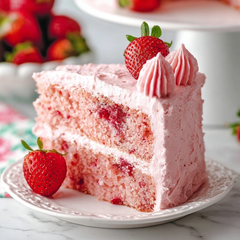 Strawberry Layer Cake with Strawberry Buttercream Recipe