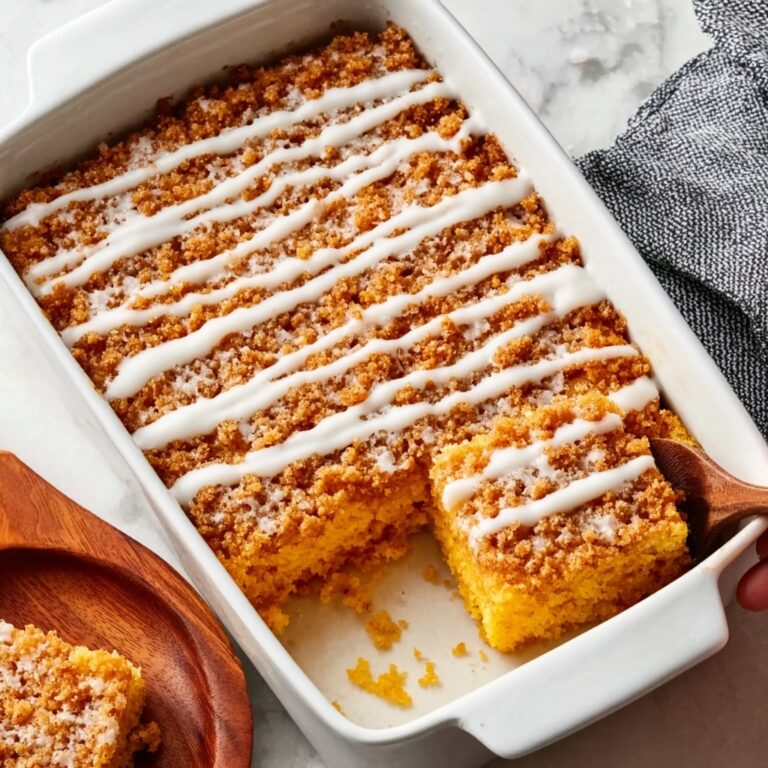 Pumpkin Coffee Cake with Spiced Crumb Topping and Maple Drizzle Recipe