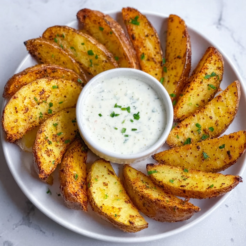 Baked Garlic Parmesan Potato Wedges Recipe - Recipe Image