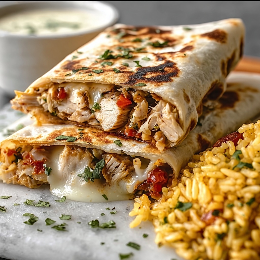 Smothered Green Chile Chicken Burritos Recipe - Recipe Image