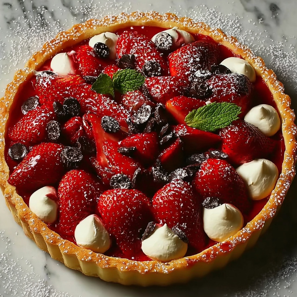 Strawberry Kaju Katli Tart Dessert Recipe - Recipe Image