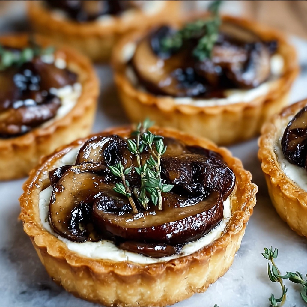 Mushroom Goat Cheese Tarts for Effortless Gourmet Entertaining Recipe - Recipe Image