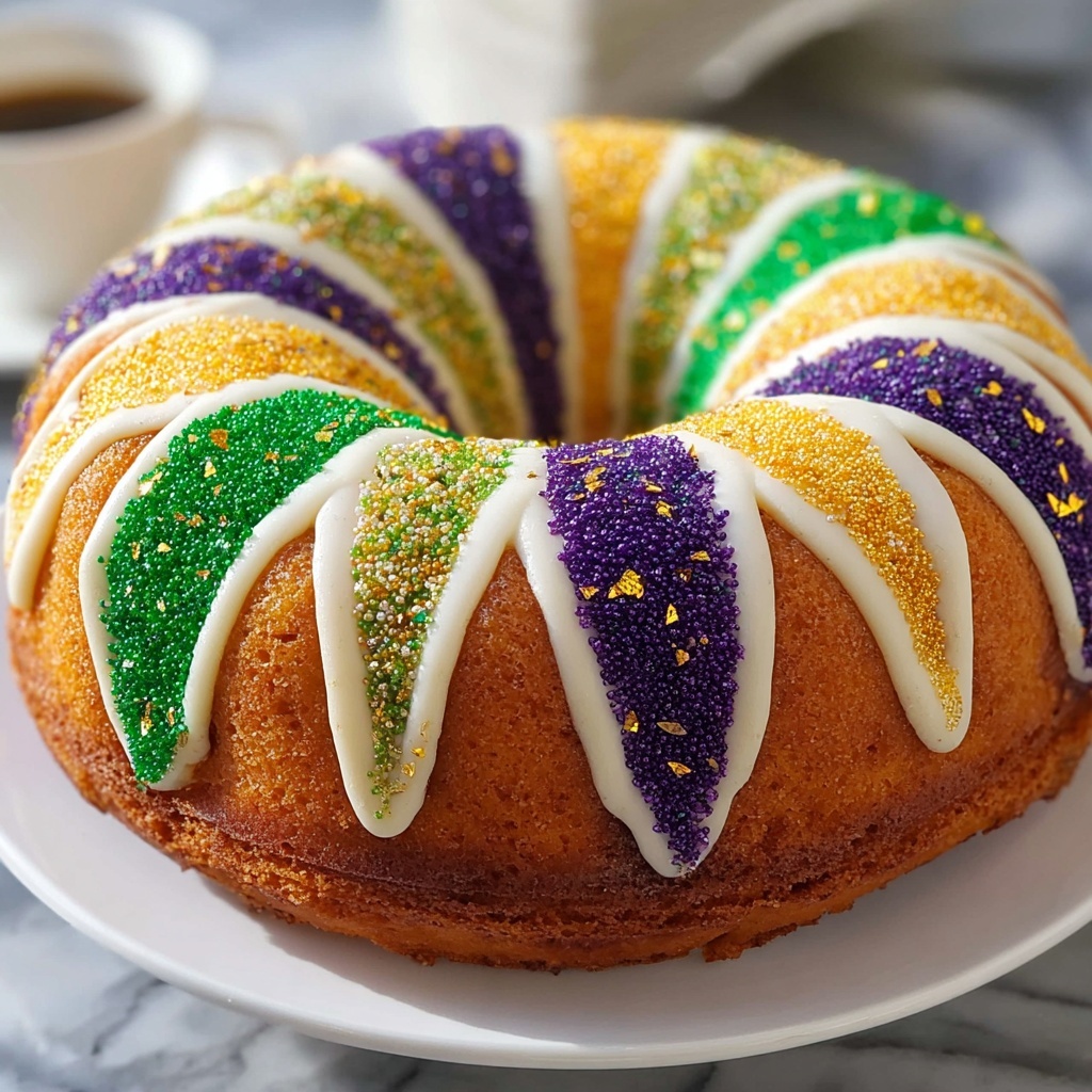 Easy Mardi Gras King Cake Recipe - Recipe Image
