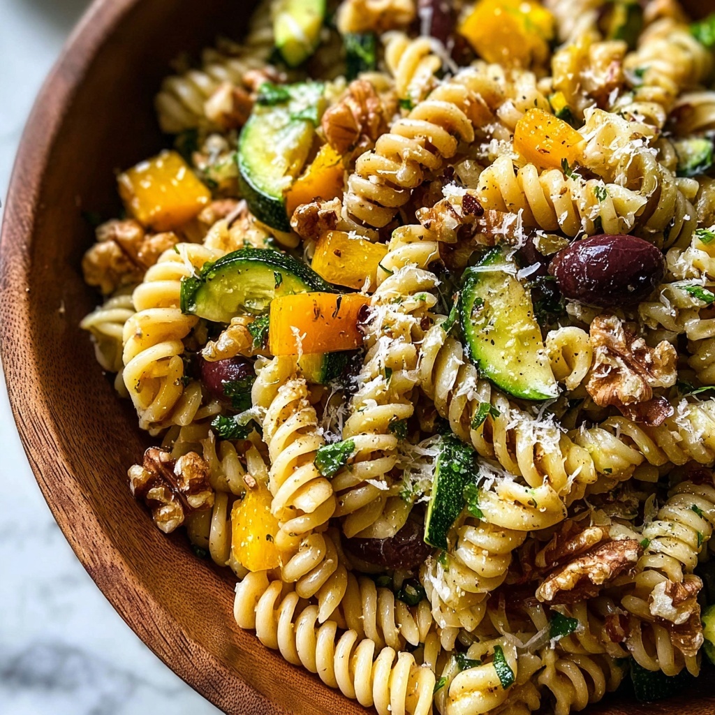 Fall Harvest Pasta Salad with Butternut Squash, Brussels Sprouts, Cranberries, and Feta Recipe - Recipe Image