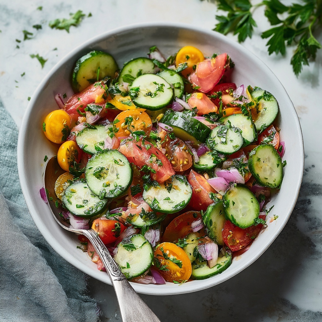 Shirazi Salad: A Fresh and Tangy Persian Delight Recipe - Recipe Image