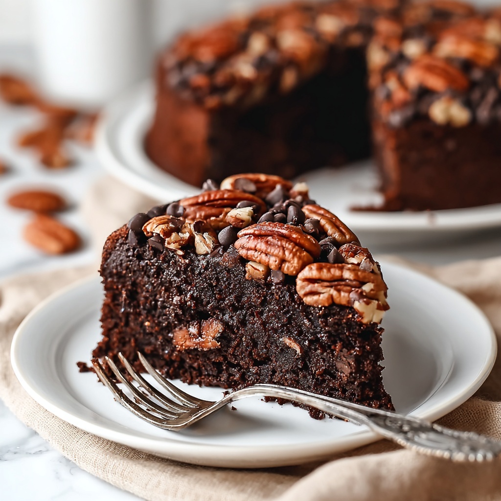 Gooey Chocolate Pecan Cake Recipe - Recipe Image