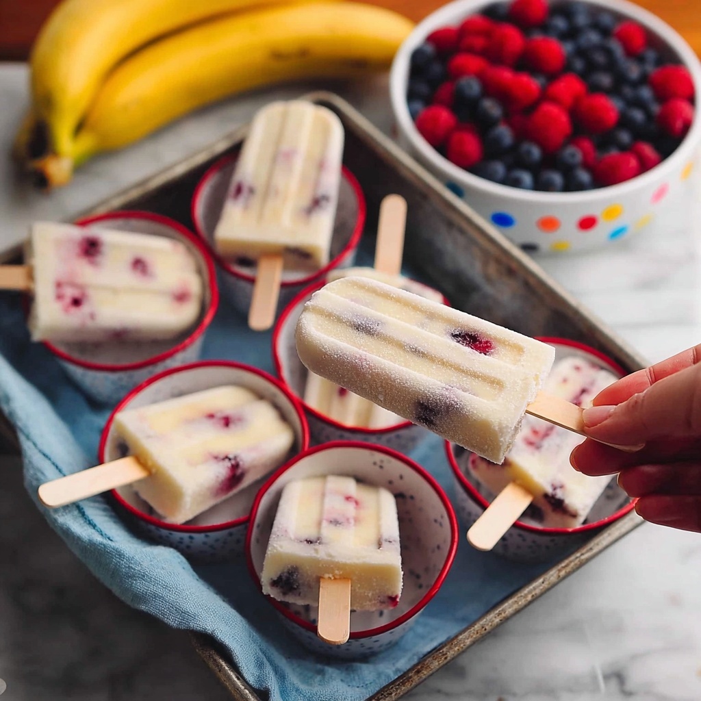 Frozen Yogurt Pops: Homemade Fruit-Topped Frozen Treats Recipe - Recipe Image
