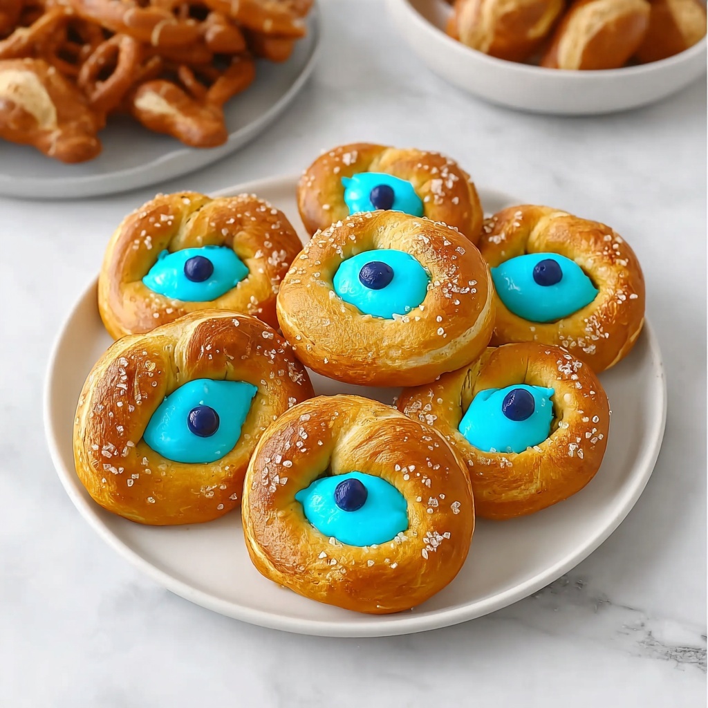 Monster Pretzels: Fun Green Halloween Treats with Candy Eyes Recipe - Recipe Image