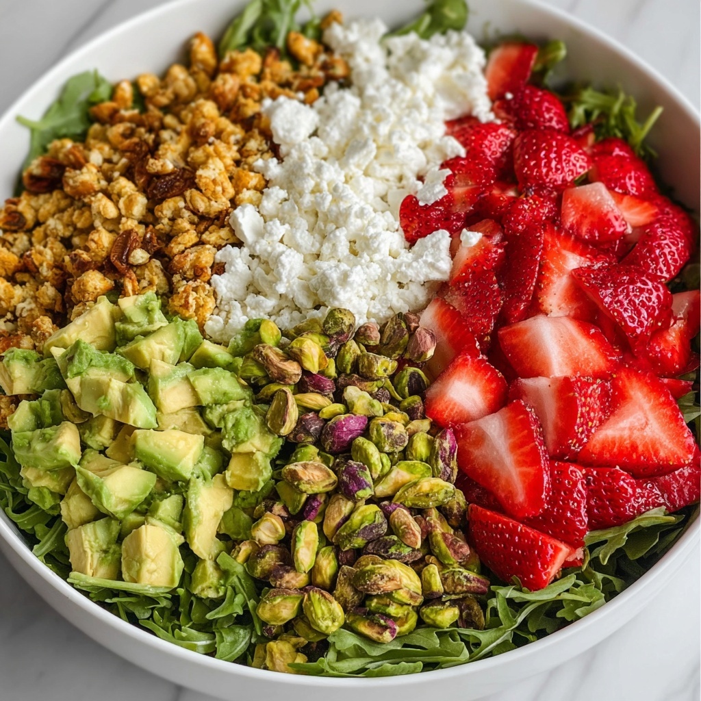 Strawberry Crunch Salad with Caramelized Almonds and Champagne Vinaigrette Recipe - Recipe Image