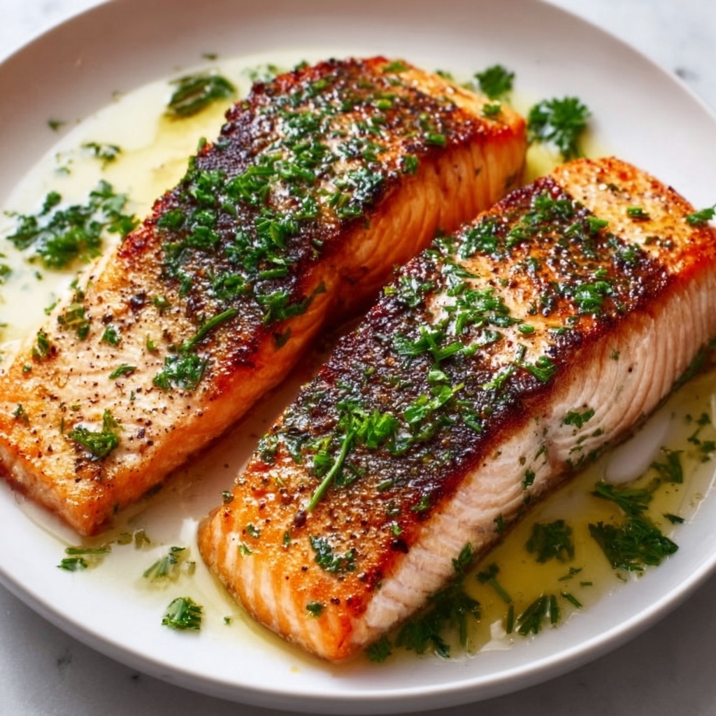 Butter-Basted Crispy Skin Salmon Steaks Recipe - Recipe Image