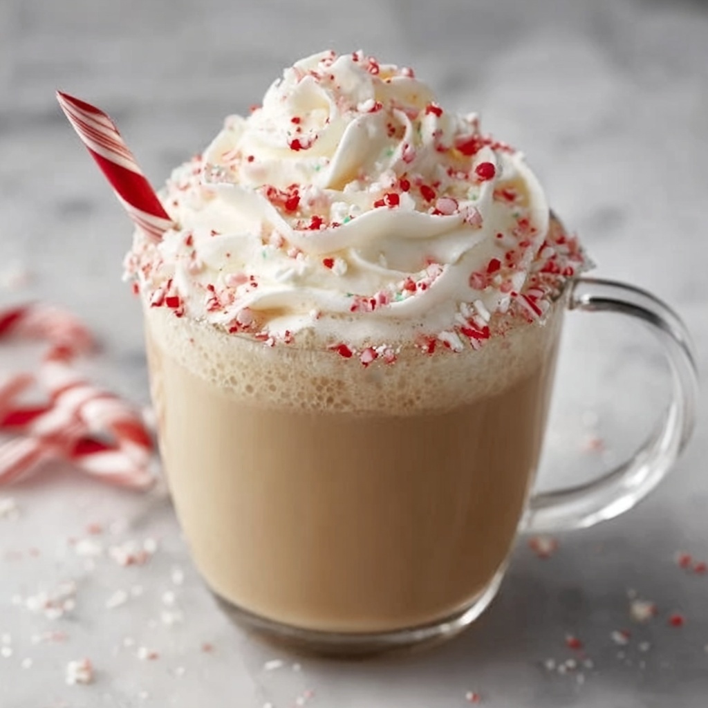 White Chocolate Candy Cane Latte Recipe - Recipe Image