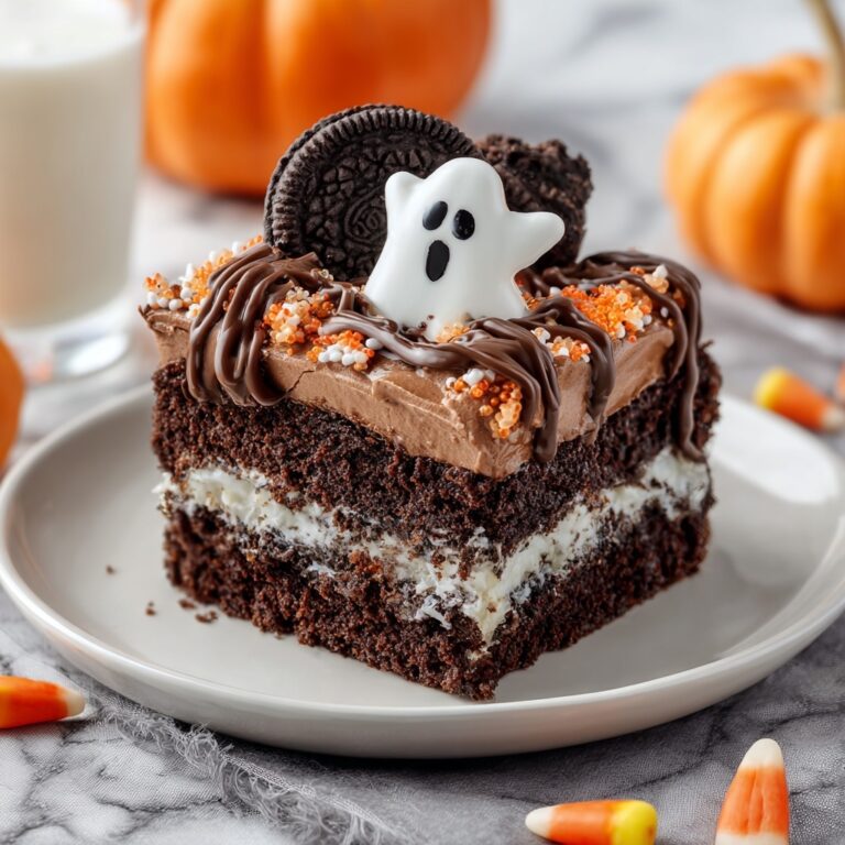 Spooky Halloween Graveyard Chocolate Poke Cake Recipe