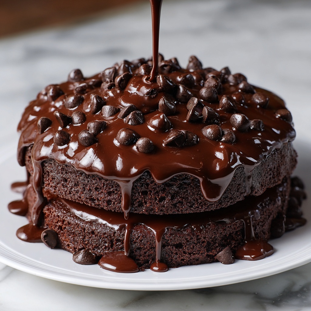 Chocolate Brownie Cake with Rich Chocolate Ganache Recipe - Recipe Image