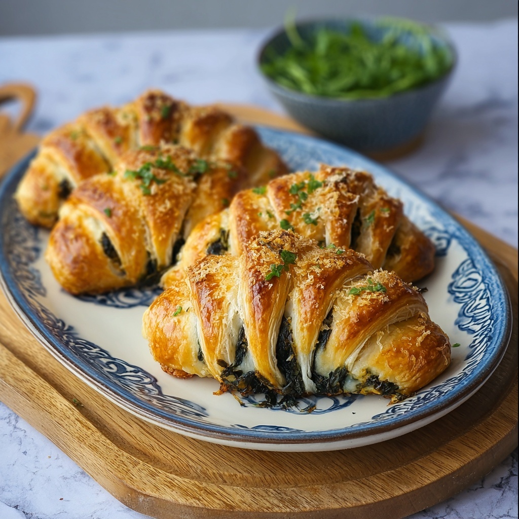 Spinach and Feta Puff Pastry Twists Recipe - Recipe Image