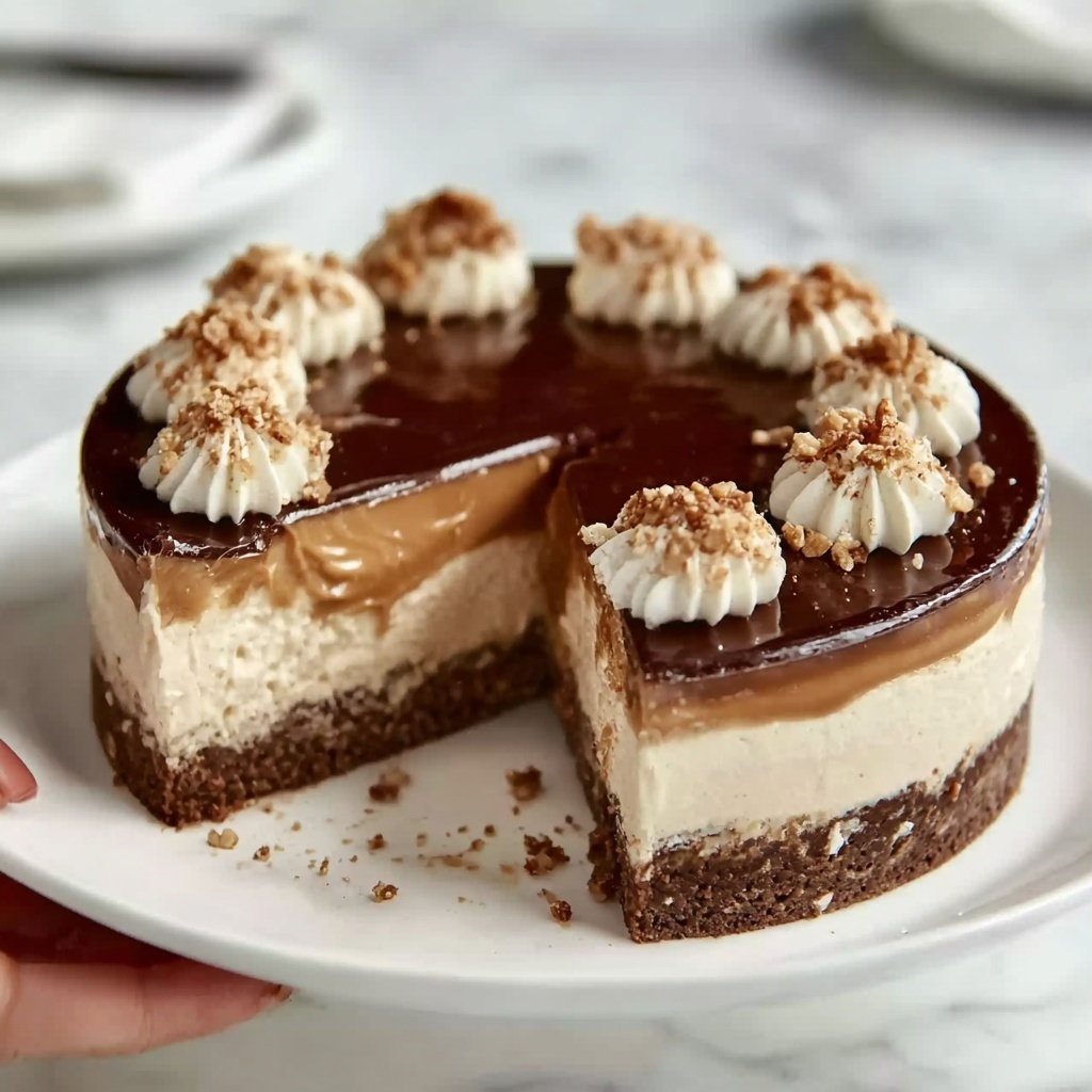 No-Bake Chocolate Peanut Butter Cheesecake Recipe - Recipe Image