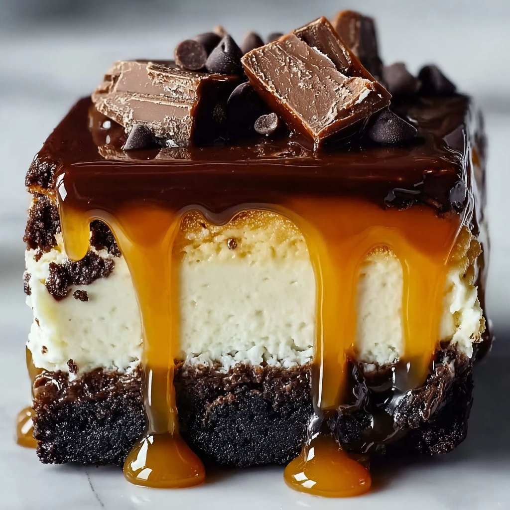 Irresistible Caramel Brownie Cheesecake You Can’t Resist Recipe - Recipe Image