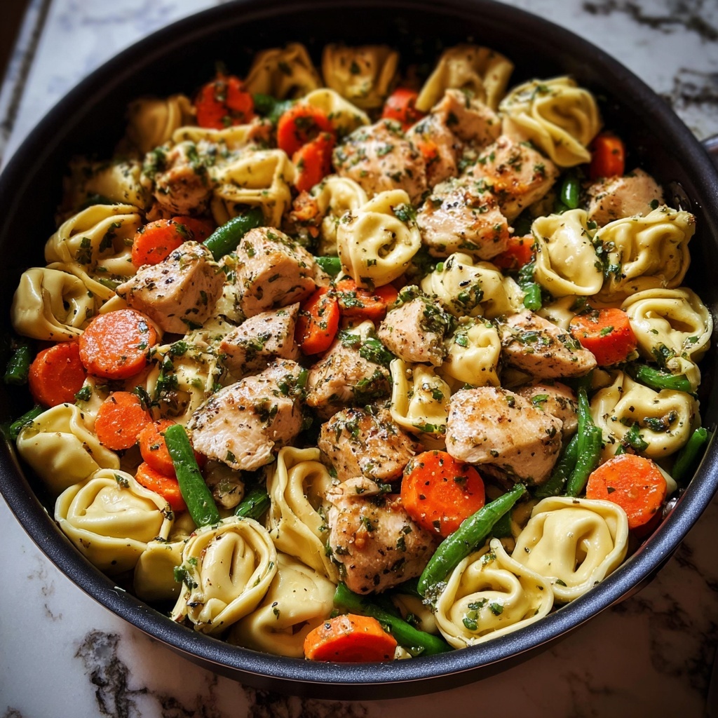 Garlic Parmesan Tortellini with Chicken & Veggies Recipe - Recipe Image