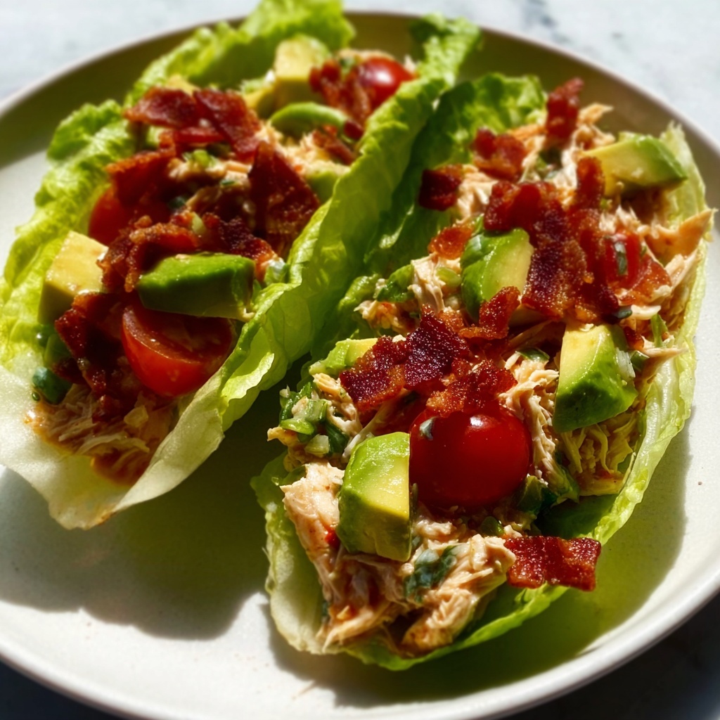 BLTA Chicken Salad Lettuce Wraps: 15-Minute Delight Recipe - Recipe Image