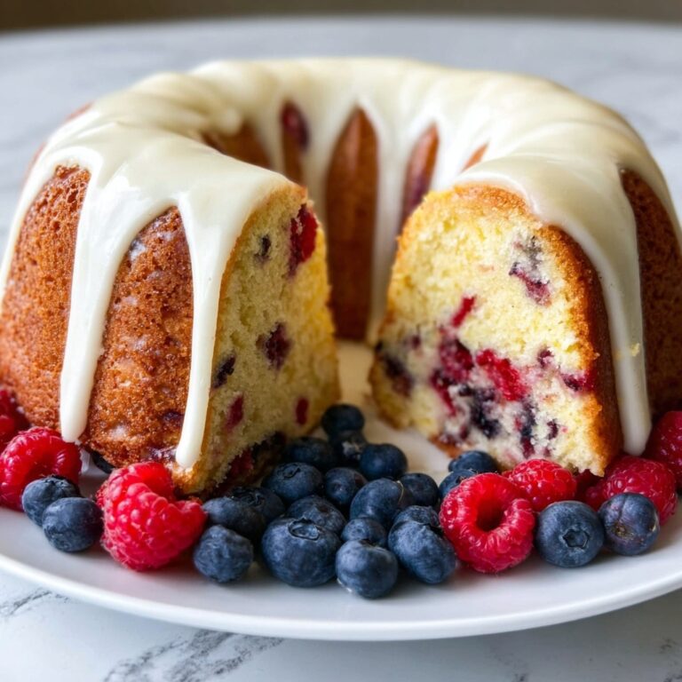 Mixed Berry Bundt Cake with Lemon Glaze Recipe