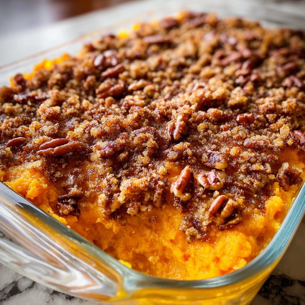 Vegan Sweet Potato Casserole with Pecan Topping Recipe - Recipe Image